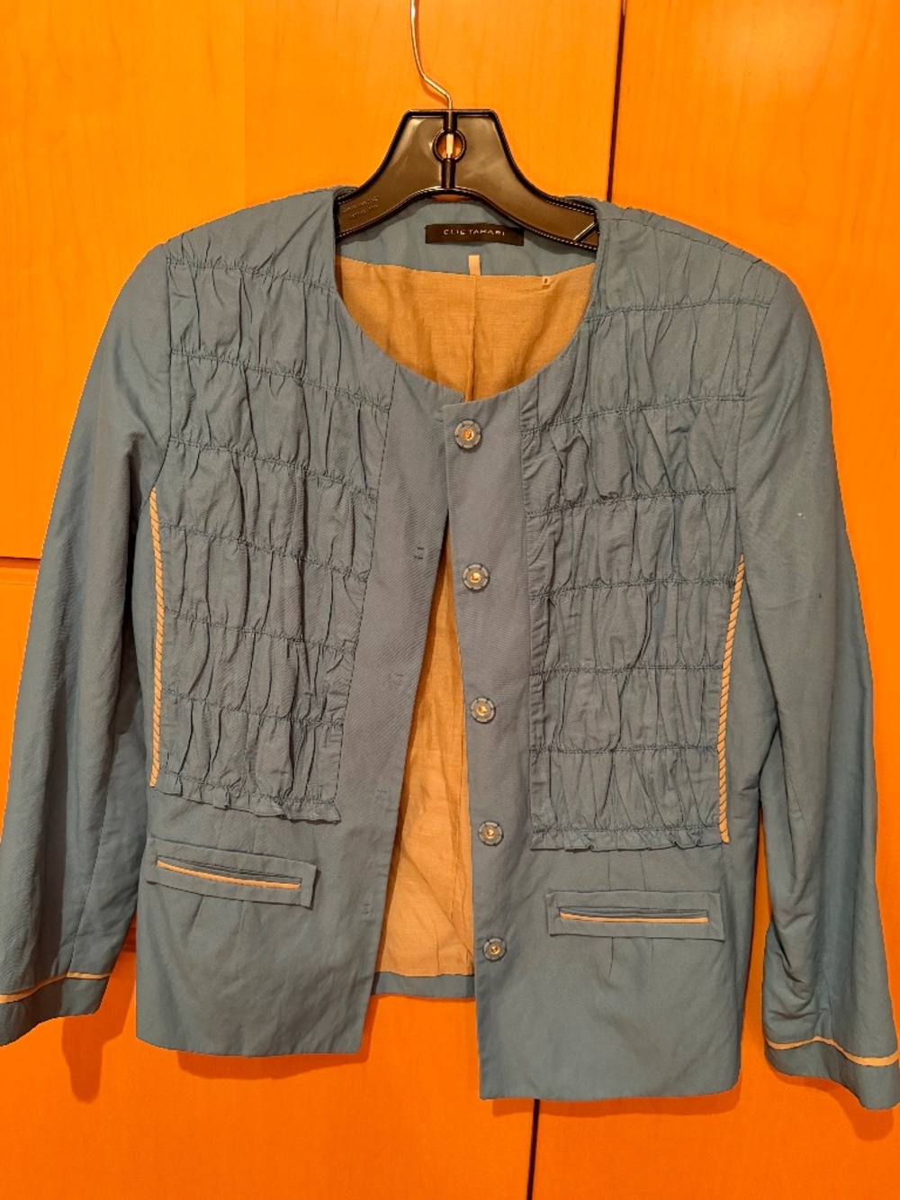 Elie Tahari vintage ruched lightweight jacket